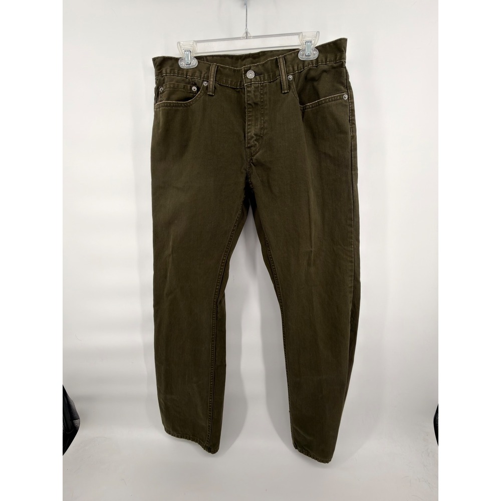 Levi's 514 Straight Jeans Mens 34x32 Olive Green 100% Cotton Pants 04514-0249 - Picture 2 of 6
